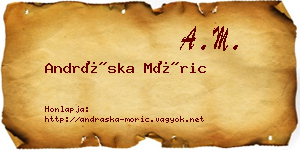 Andráska Móric névjegykártya